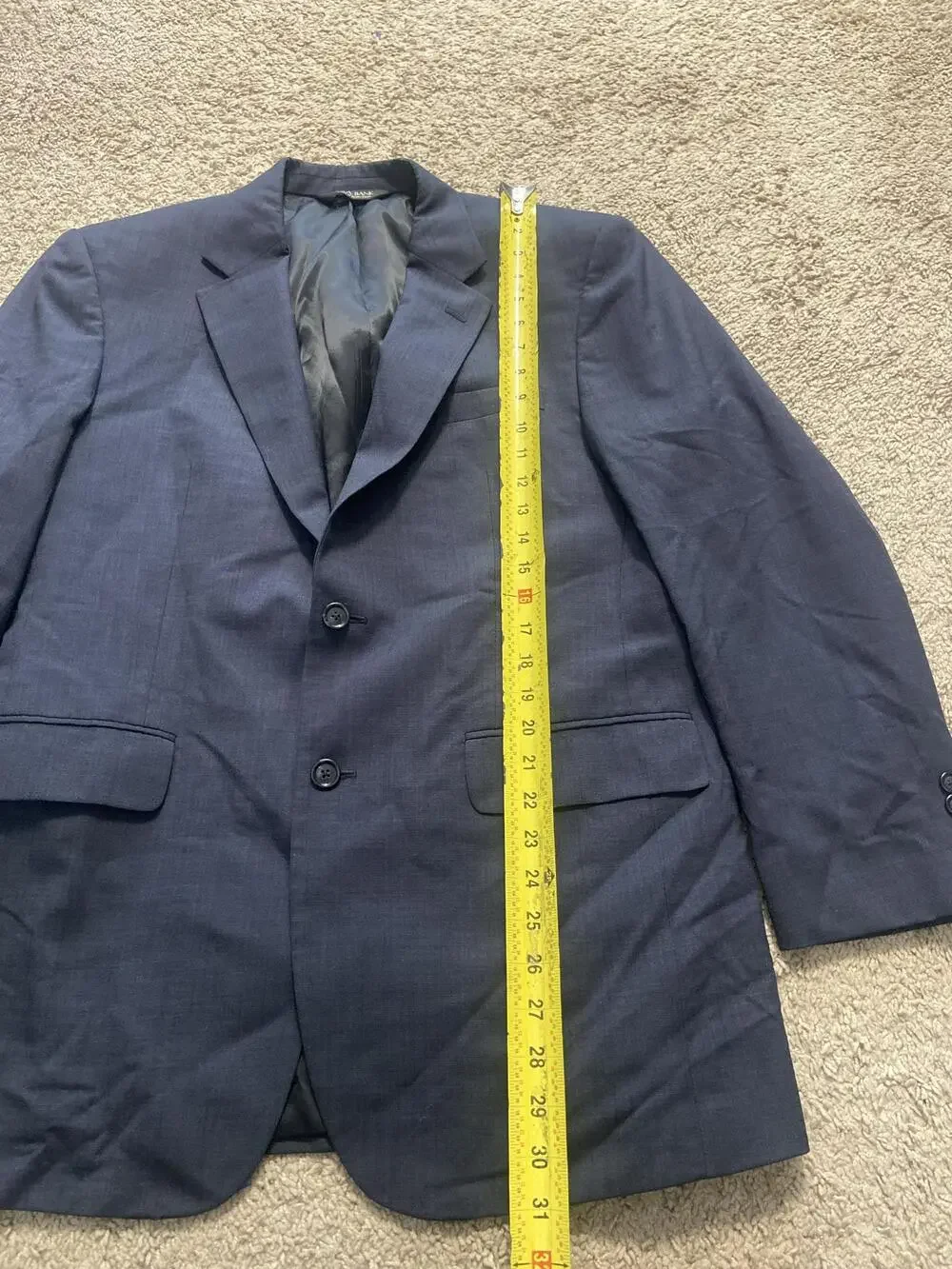 Jos. A. Bank Suit Jacket Mens 41R Large Blue Wool Two Button Notch Lapel Blazer